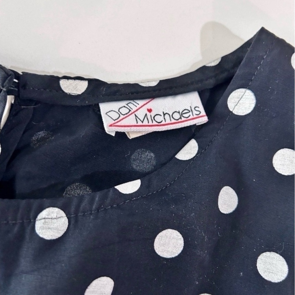 Vintage Dani/Michaels polka dots Sleeveless Crew Neck Midi Sundress - Picture 9 of 16